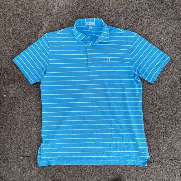 Peter Millar Other - Peter Millar Men's Striped Polo Shirt Blue M Short Sleeve Golf Casual